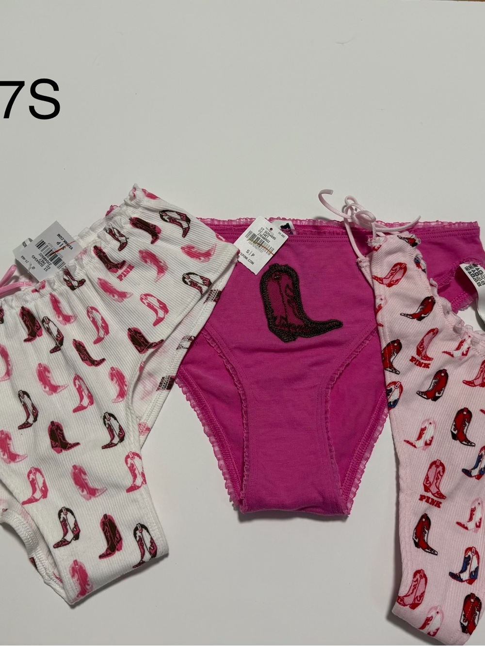 Pink Western Boot Print Briefs - 3 Pack